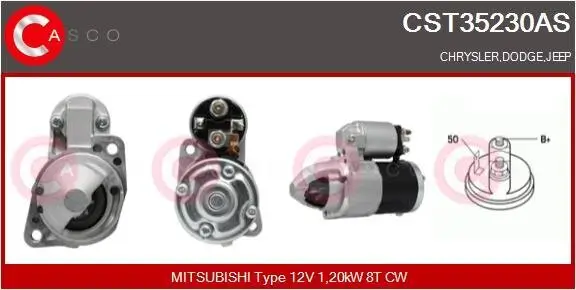 Starter 12 V 1,20 kW CASCO CST35230AS Bild Starter 12 V 1,20 kW CASCO CST35230AS