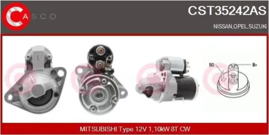 Starter 12 V 1,10 kW CASCO CST35242AS Bild Starter 12 V 1,10 kW CASCO CST35242AS