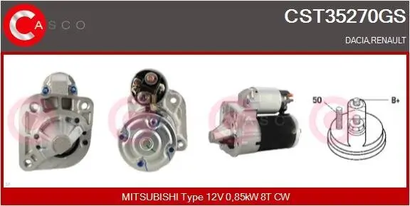 Starter 12 V 0,85 kW CASCO CST35270GS