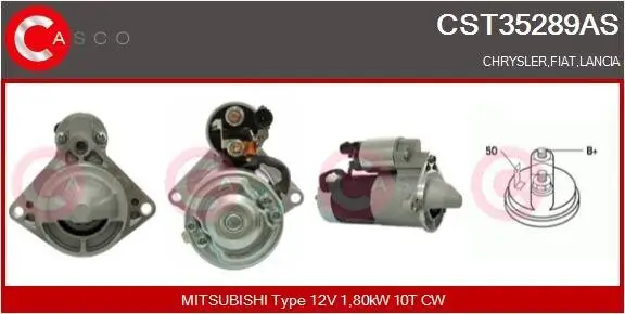 Starter 12 V 1,80 kW CASCO CST35289AS