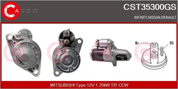 Starter 12 V 1,70 kW CASCO CST35300GS