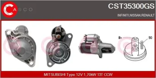 Starter 12 V 1,70 kW CASCO CST35300GS Bild Starter 12 V 1,70 kW CASCO CST35300GS