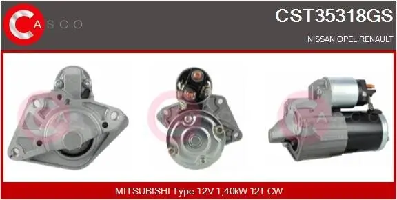 Starter 12 V 1,40 kW CASCO CST35318GS