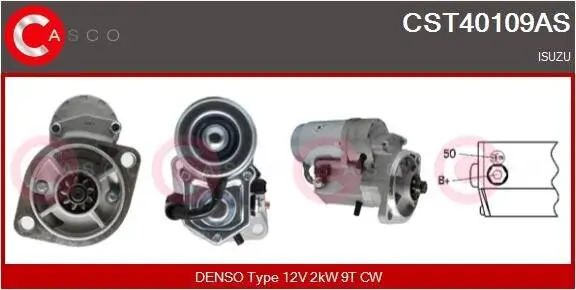 Starter 12 V 2 kW CASCO CST40109AS