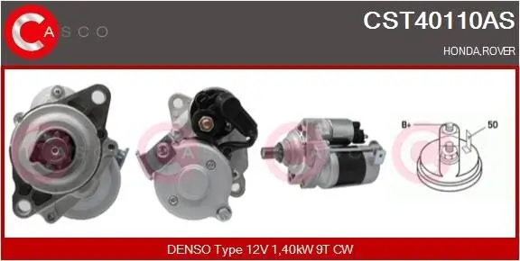 Starter 12 V 1,40 kW CASCO CST40110AS