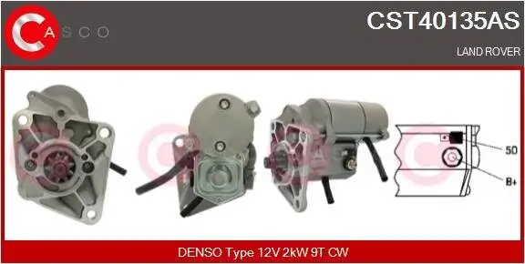 Starter 12 V 2 kW CASCO CST40135AS