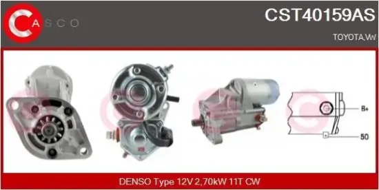 Starter 12 V 2,70 kW CASCO CST40159AS Bild Starter 12 V 2,70 kW CASCO CST40159AS