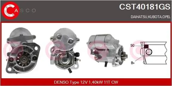 Starter 12 V 1,40 kW CASCO CST40181GS