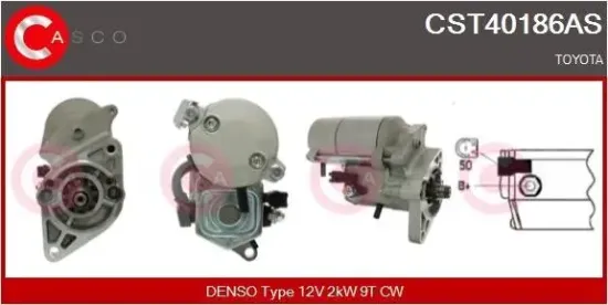 Starter 12 V 2 kW CASCO CST40186AS Bild Starter 12 V 2 kW CASCO CST40186AS