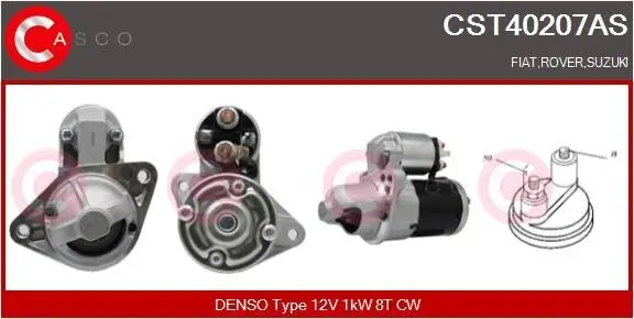 Starter 12 V 1 kW CASCO CST40207AS