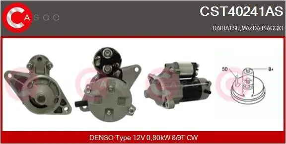 Starter 12 V 0,80 kW CASCO CST40241AS