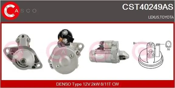 Starter 12 V 2 kW CASCO CST40249AS