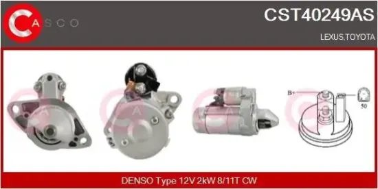 Starter 12 V 2 kW CASCO CST40249AS Bild Starter 12 V 2 kW CASCO CST40249AS