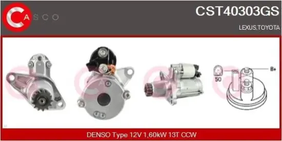 Starter 12 V 1,60 kW CASCO CST40303GS Bild Starter 12 V 1,60 kW CASCO CST40303GS