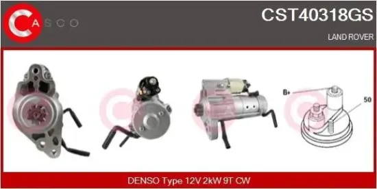 Starter 12 V 2 kW CASCO CST40318GS Bild Starter 12 V 2 kW CASCO CST40318GS