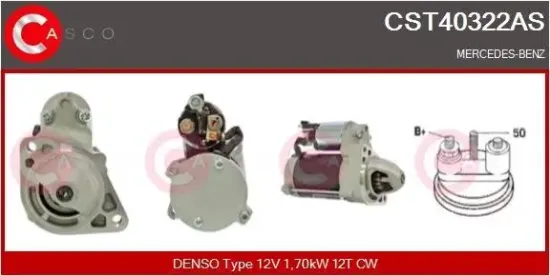 Starter 12 V 1,70 kW CASCO CST40322AS Bild Starter 12 V 1,70 kW CASCO CST40322AS