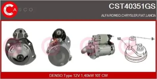 Starter 12 V 1,40 kW CASCO CST40351GS Bild Starter 12 V 1,40 kW CASCO CST40351GS