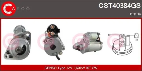 Starter 12 V 1,60 kW CASCO CST40384GS