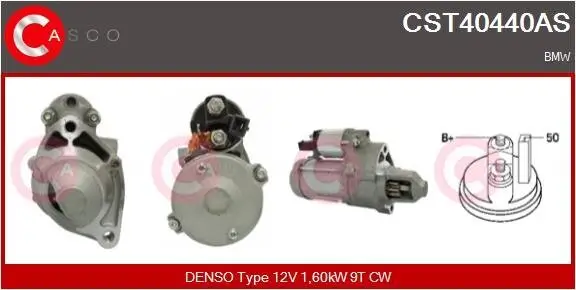 Starter 12 V 1,60 kW CASCO CST40440AS