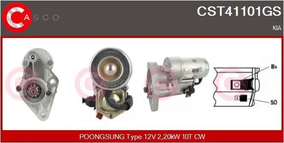 Starter 12 V 2,20 kW CASCO CST41101GS