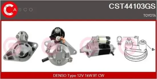 Starter 12 V 1 kW CASCO CST44103GS Bild Starter 12 V 1 kW CASCO CST44103GS