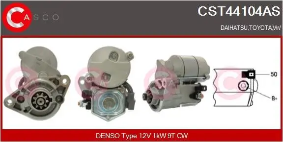 Starter 12 V 1 kW CASCO CST44104AS