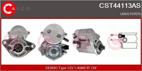 Starter 12 V 1,40 kW CASCO CST44113AS