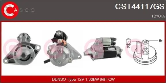 Starter 12 V 1,30 kW CASCO CST44117GS