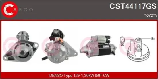 Starter 12 V 1,30 kW CASCO CST44117GS Bild Starter 12 V 1,30 kW CASCO CST44117GS