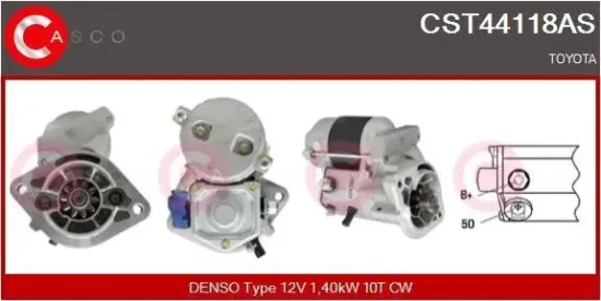 Starter 12 V 1,40 kW CASCO CST44118AS Bild Starter 12 V 1,40 kW CASCO CST44118AS