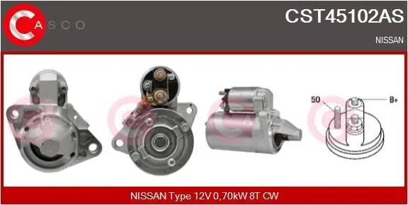 Starter 12 V 0,70 kW CASCO CST45102AS