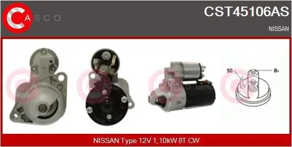 Starter 12 V 1,10 kW CASCO CST45106AS