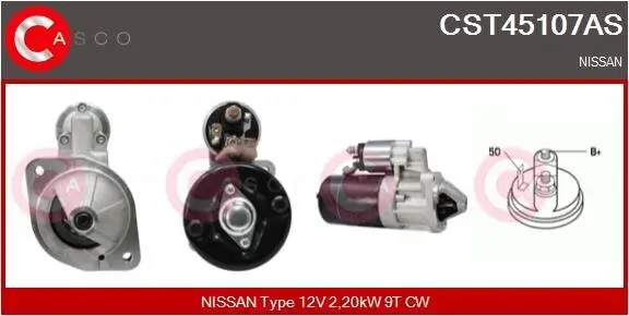 Starter 12 V 2,20 kW CASCO CST45107AS