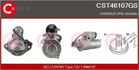 Starter 12 V 1,80 kW CASCO CST46107GS