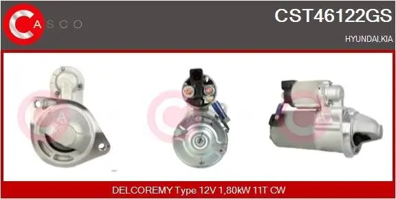 Starter 12 V 1,80 kW CASCO CST46122GS