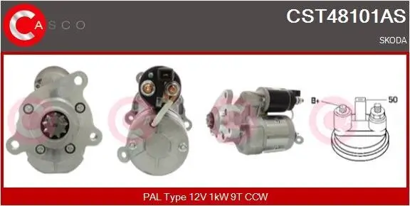 Starter 12 V 1 kW CASCO CST48101AS