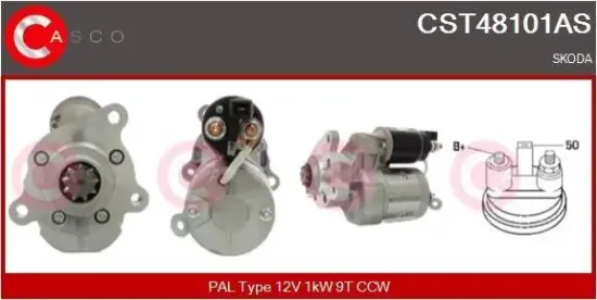 Starter 12 V 1 kW CASCO CST48101AS Bild Starter 12 V 1 kW CASCO CST48101AS