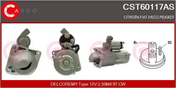 Starter 12 V 2,50 kW CASCO CST60117AS