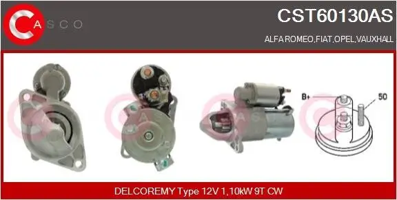 Starter 12 V 1,10 kW CASCO CST60130AS