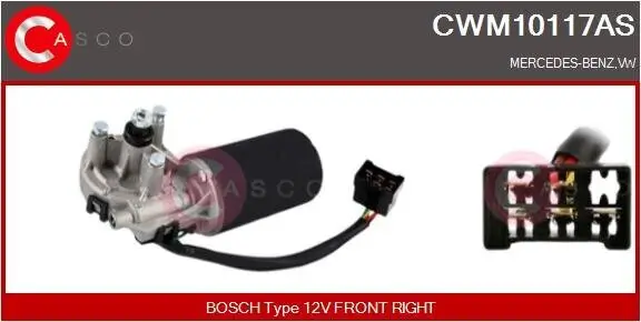 Wischermotor 12 V CASCO CWM10117AS