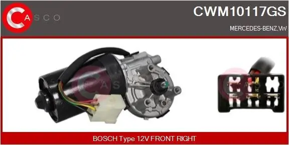 Wischermotor 12 V CASCO CWM10117GS