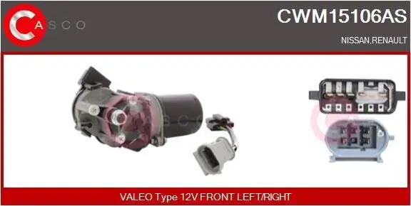 Wischermotor 12 V CASCO CWM15106AS