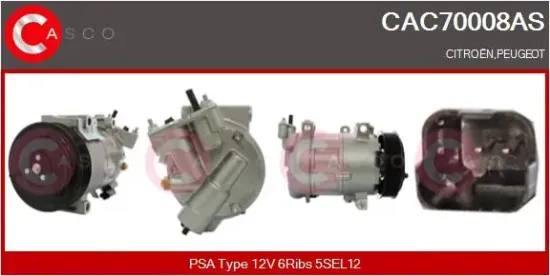 Kompressor, Klimaanlage 12 V CASCO CAC70008AS Bild Kompressor, Klimaanlage 12 V CASCO CAC70008AS