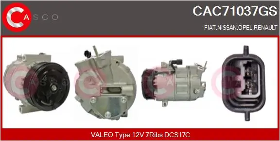 Kompressor, Klimaanlage 12 V CASCO CAC71037GS