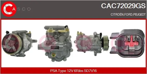 Kompressor, Klimaanlage 12 V CASCO CAC72029GS