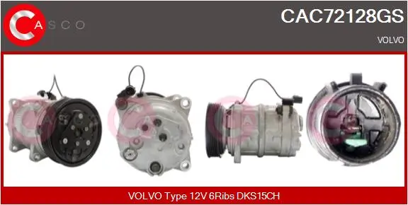 Kompressor, Klimaanlage 12 V CASCO CAC72128GS