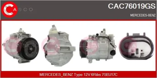 Kompressor, Klimaanlage 12 V CASCO CAC76019GS Bild Kompressor, Klimaanlage 12 V CASCO CAC76019GS