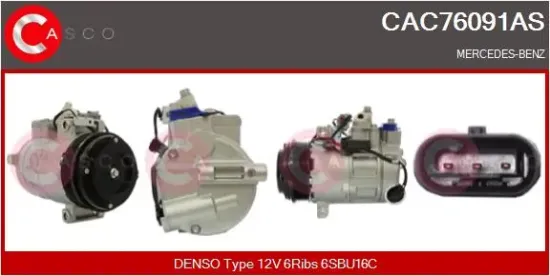 Kompressor, Klimaanlage 12 V CASCO CAC76091AS Bild Kompressor, Klimaanlage 12 V CASCO CAC76091AS
