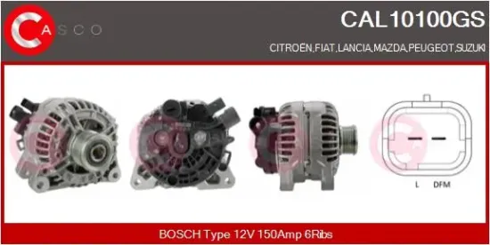 Generator 12 V CASCO CAL10100GS Bild Generator 12 V CASCO CAL10100GS