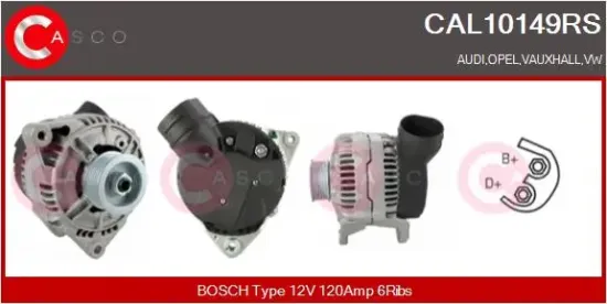 Generator 12 V CASCO CAL10149RS Bild Generator 12 V CASCO CAL10149RS